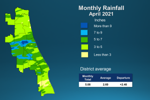 An illustrated map of rainfall