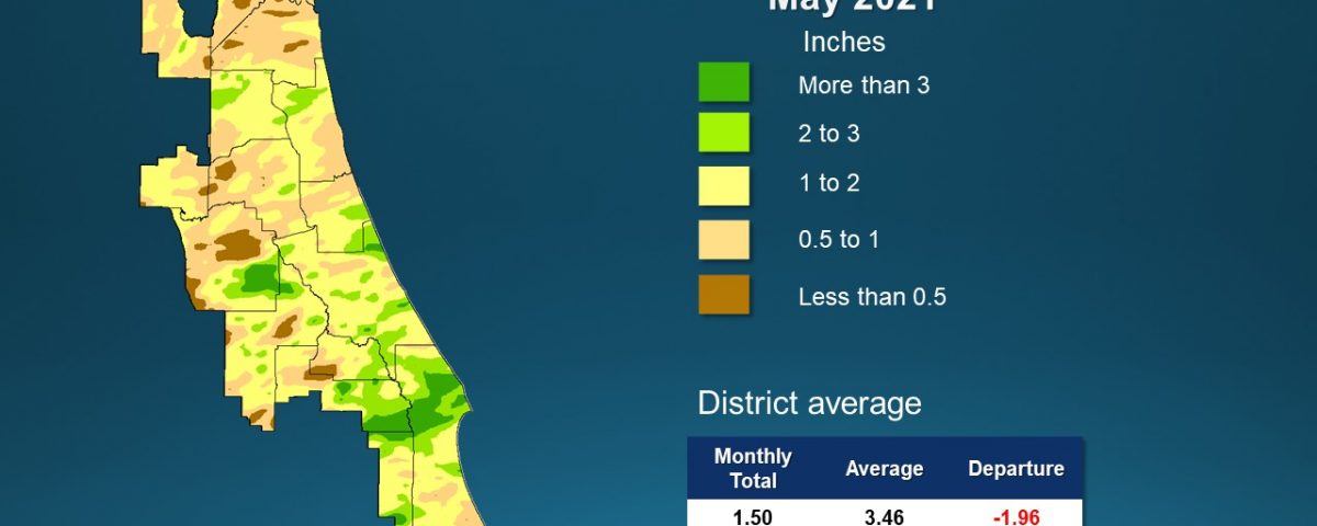 An illustrated map of rainfall