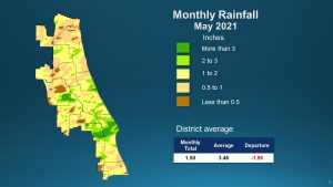 An illustrated map of rainfall