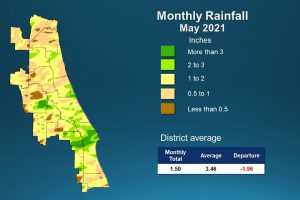 An illustrated map of rainfall