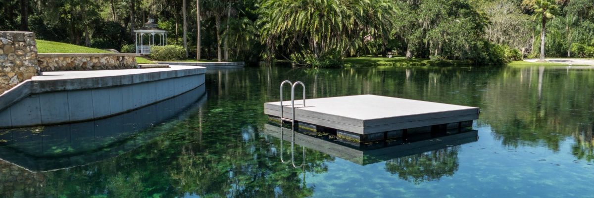 Floating swimming platform at Sanlando Springs