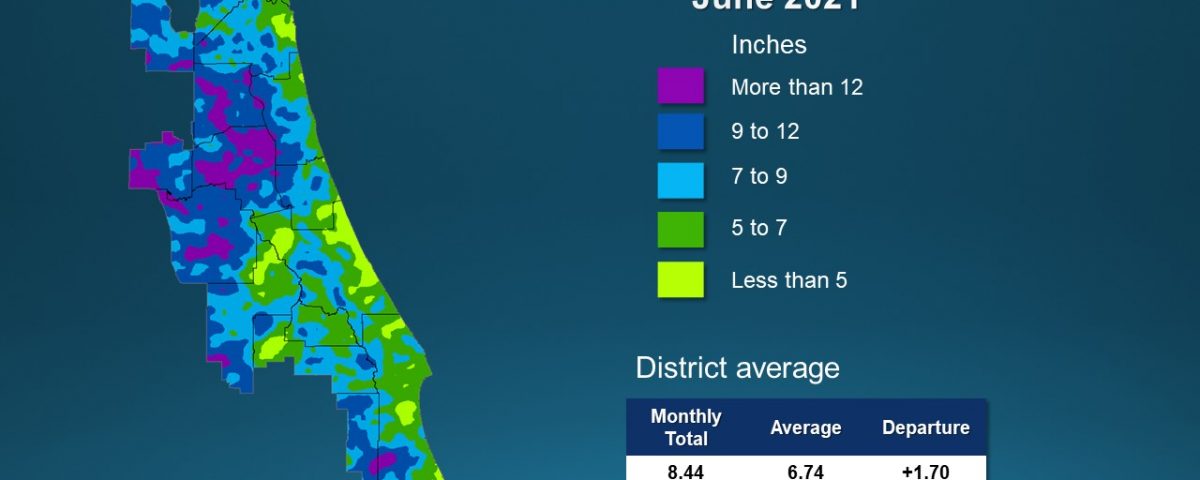 An illustrated map of rainfall