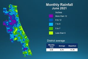 An illustrated map of rainfall