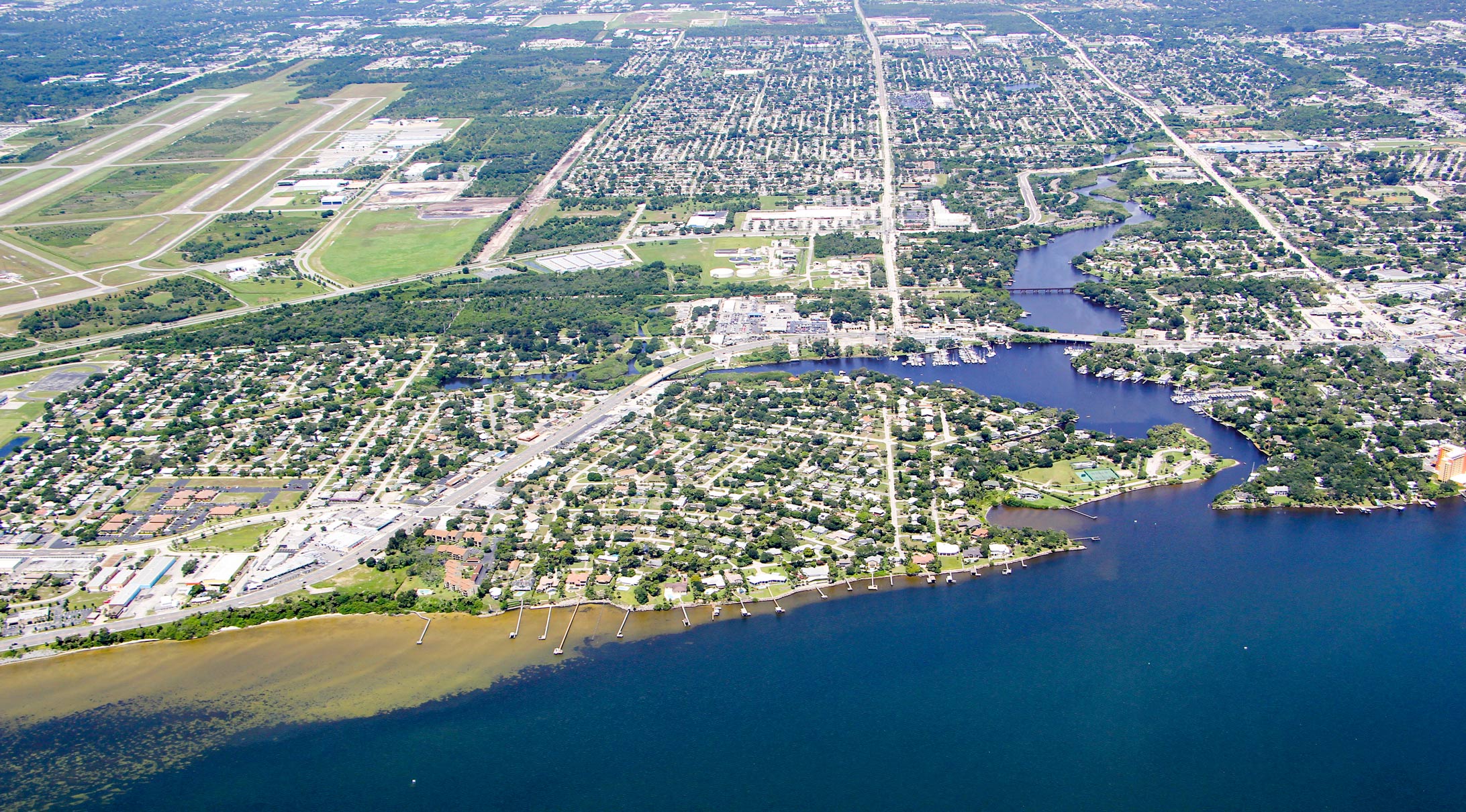The Eau Gallie River, as seen from the air