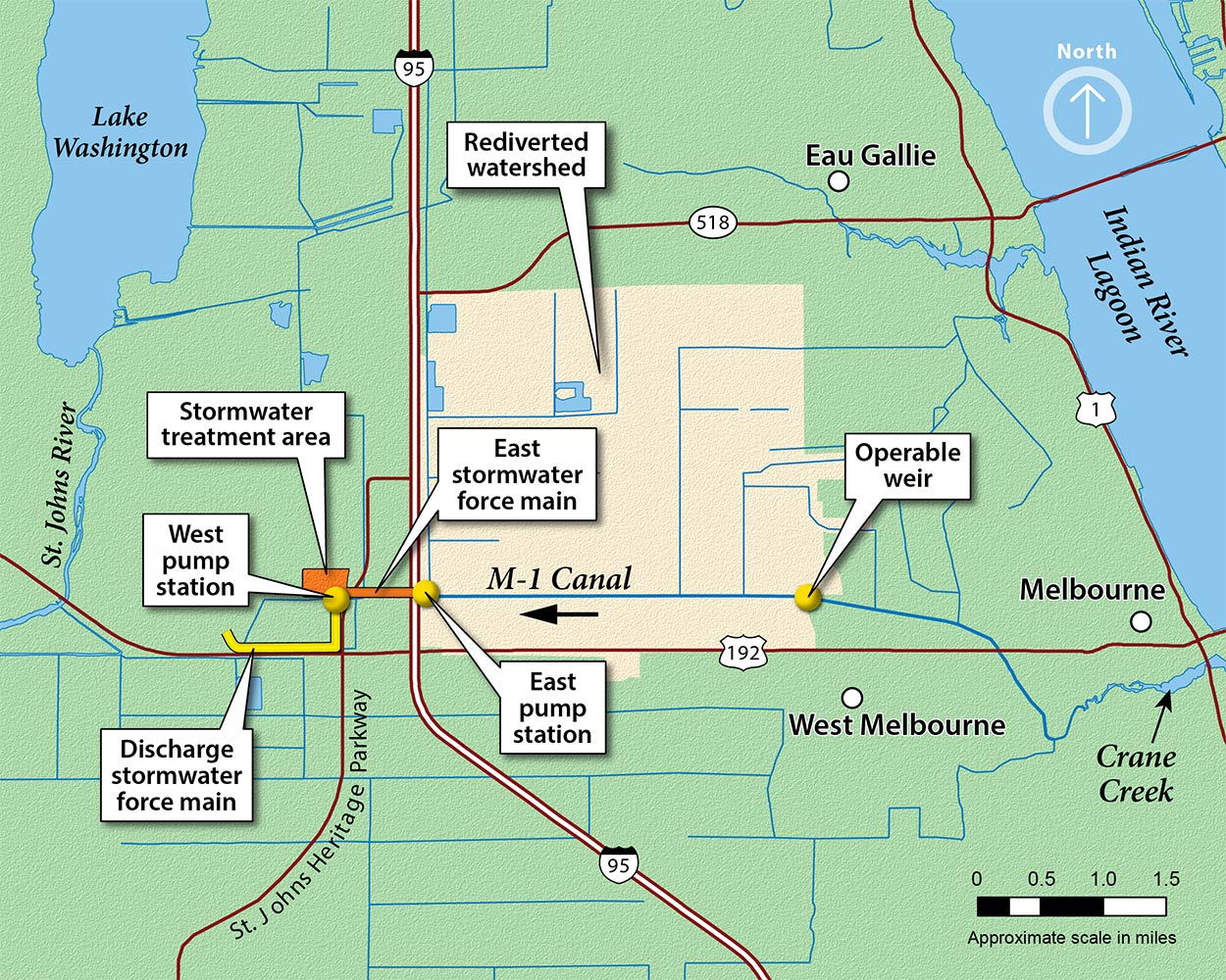 Map shows location of the District’s Crane Creek project.