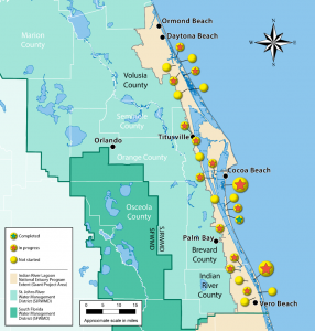 Map of Twenty-five water quality projects