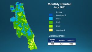An illustrated map of rainfall