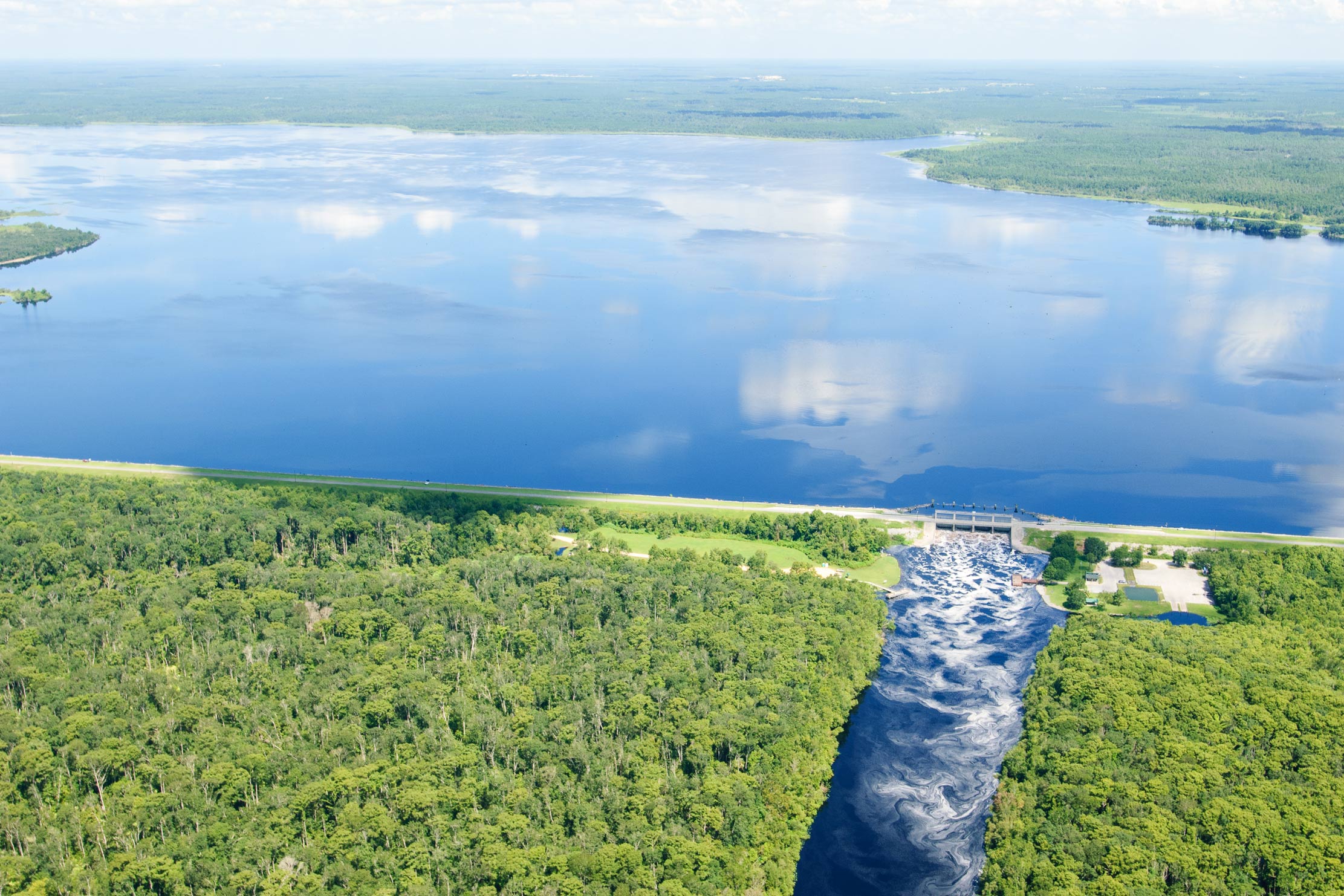 Aerial view of Rodman dam