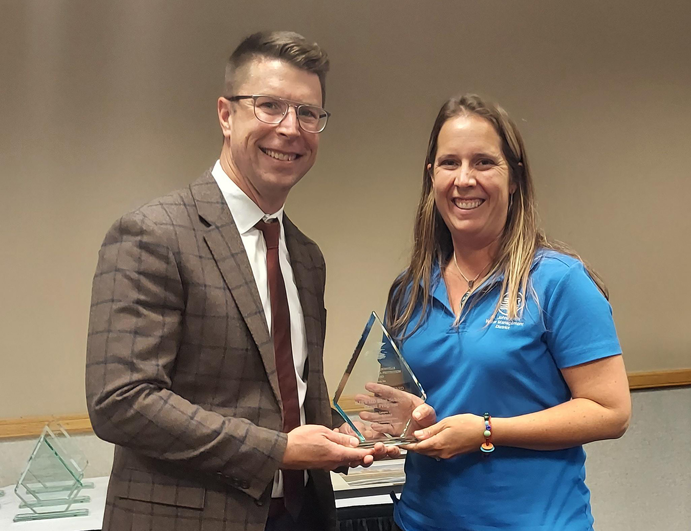 Jennifer Mitchell receiving an award