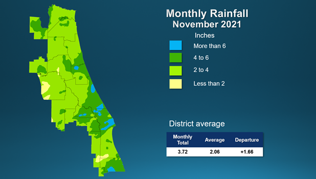 Map and table showing rainfall in August 2021