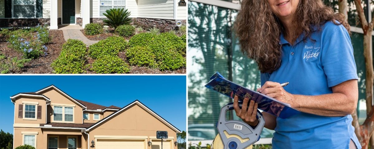 Two Florida Water Star homes pictured next to Deirdre Irwin