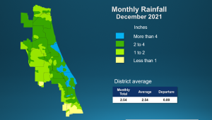 Map and table showing rainfall in August 2021