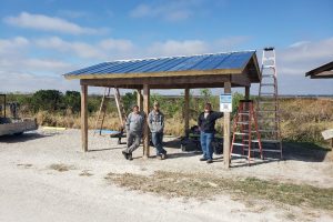 workers building a shelter area at Lake Apopka Wildlife Drive