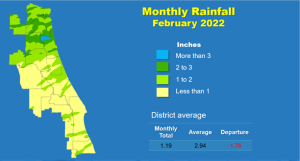 Map and table showing rainfall in August 2021