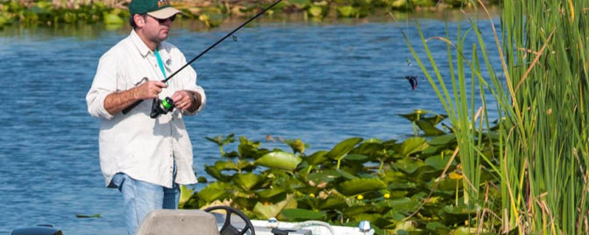 Man fishing from a boat