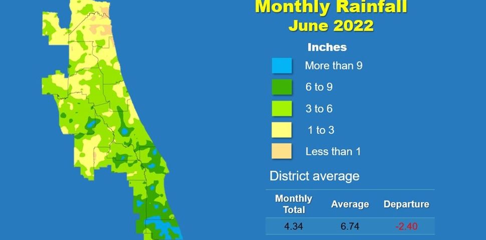 Map and table showing rainfall in April 2022