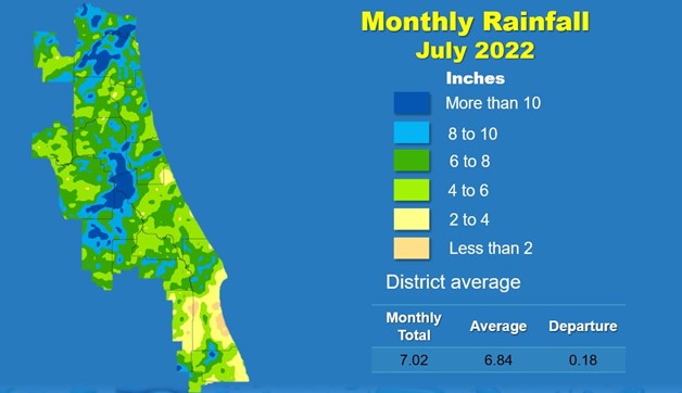 Map and table showing rainfall in April 2022