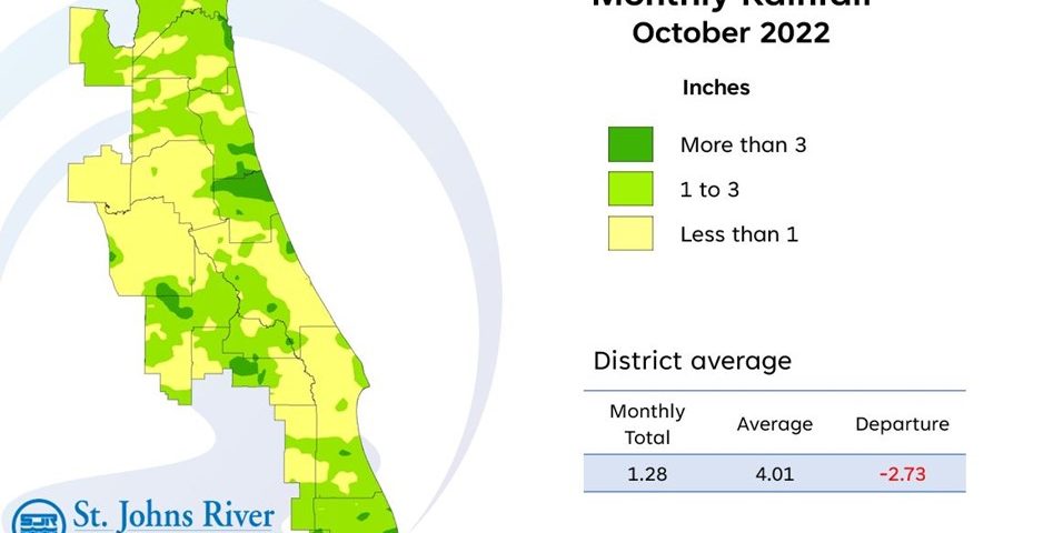 Map and table showing rainfall in April 2022
