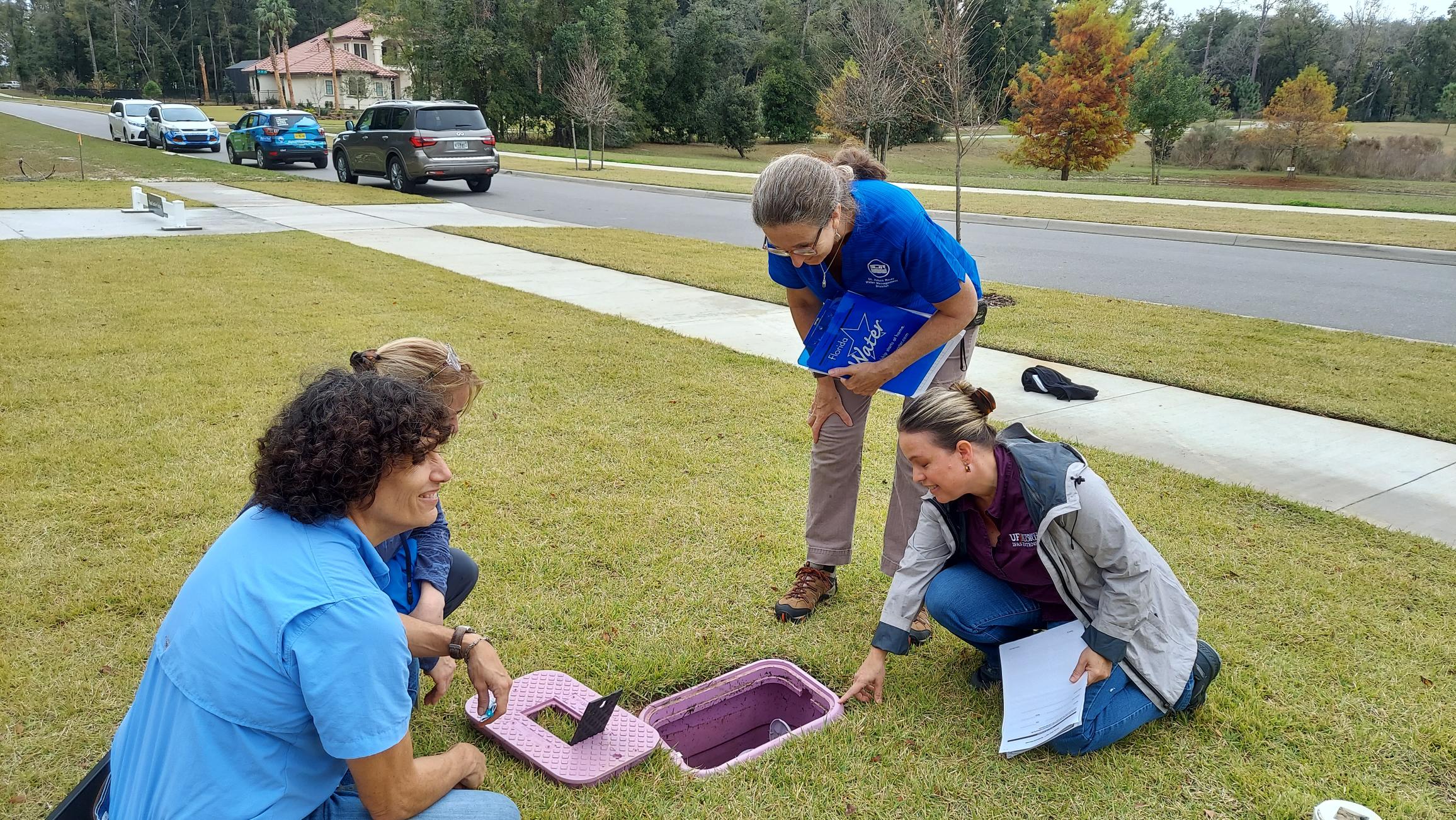 District staff conduct training to the irrigation system