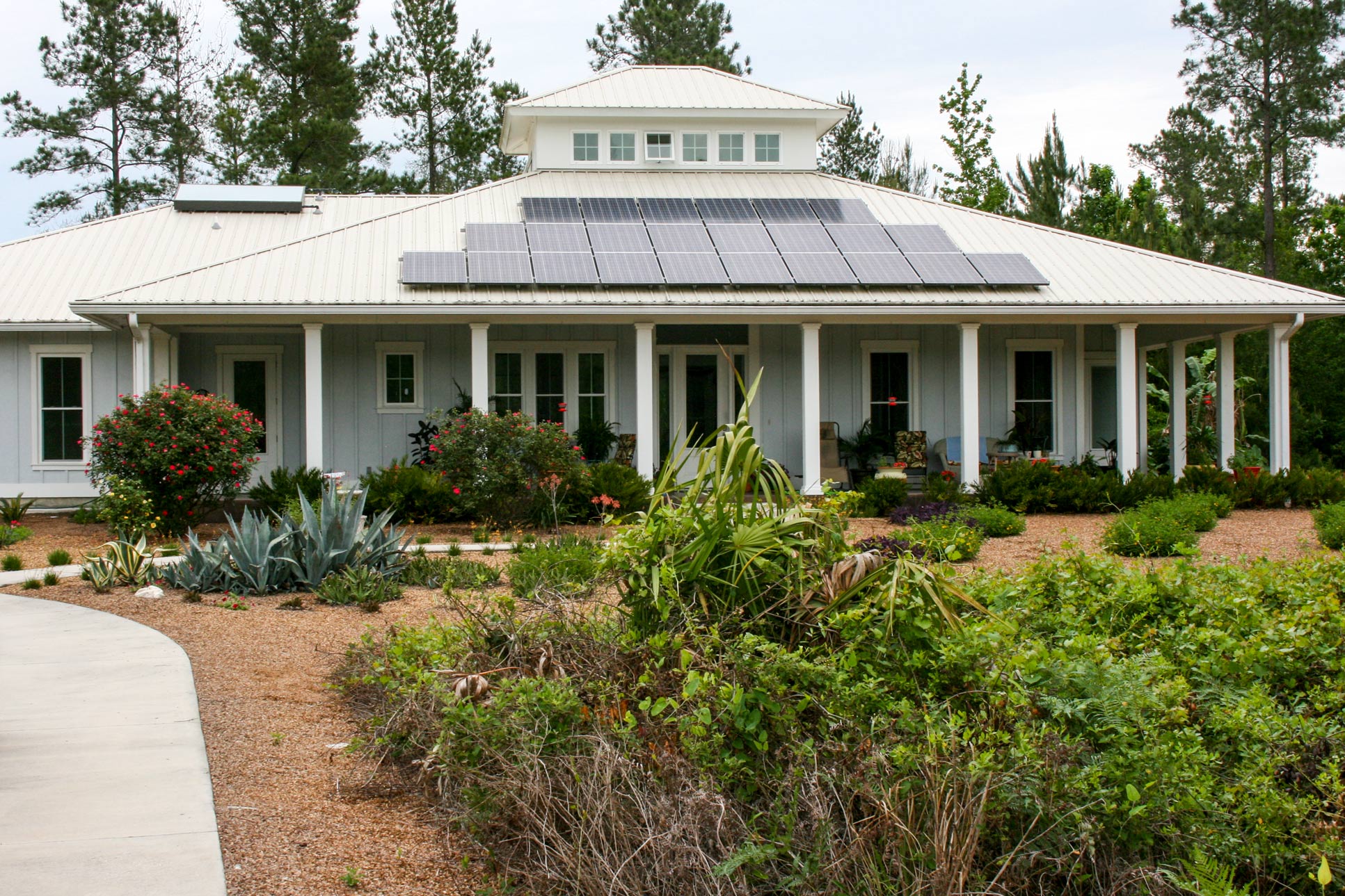 House with solar panels on the roof