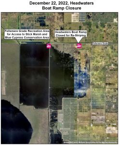 Map of The Headwaters boat ramp locations