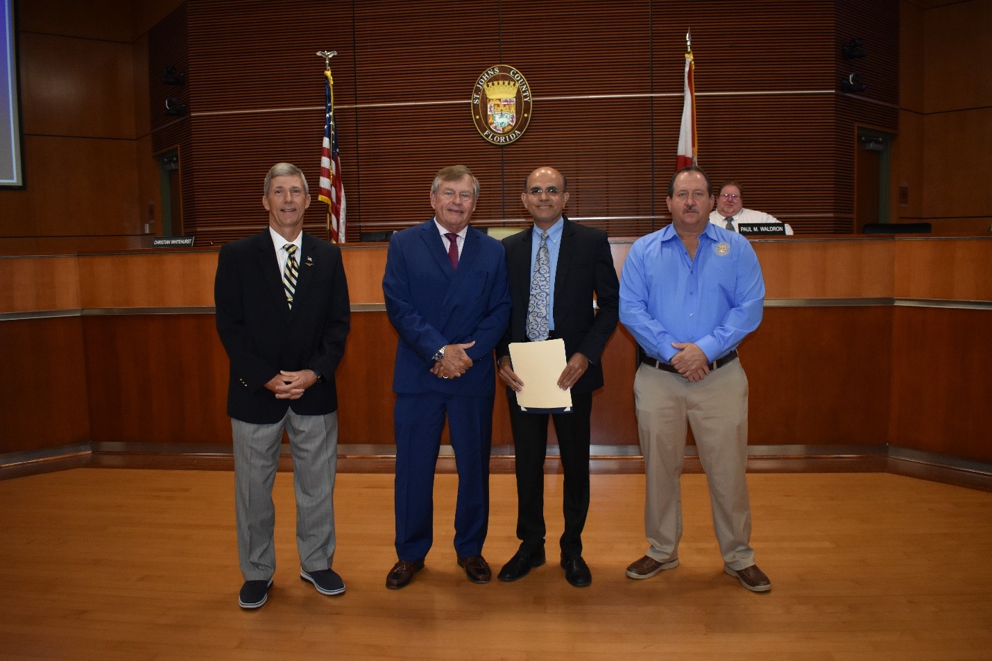 St. Johns County commissioners present a proclamation
