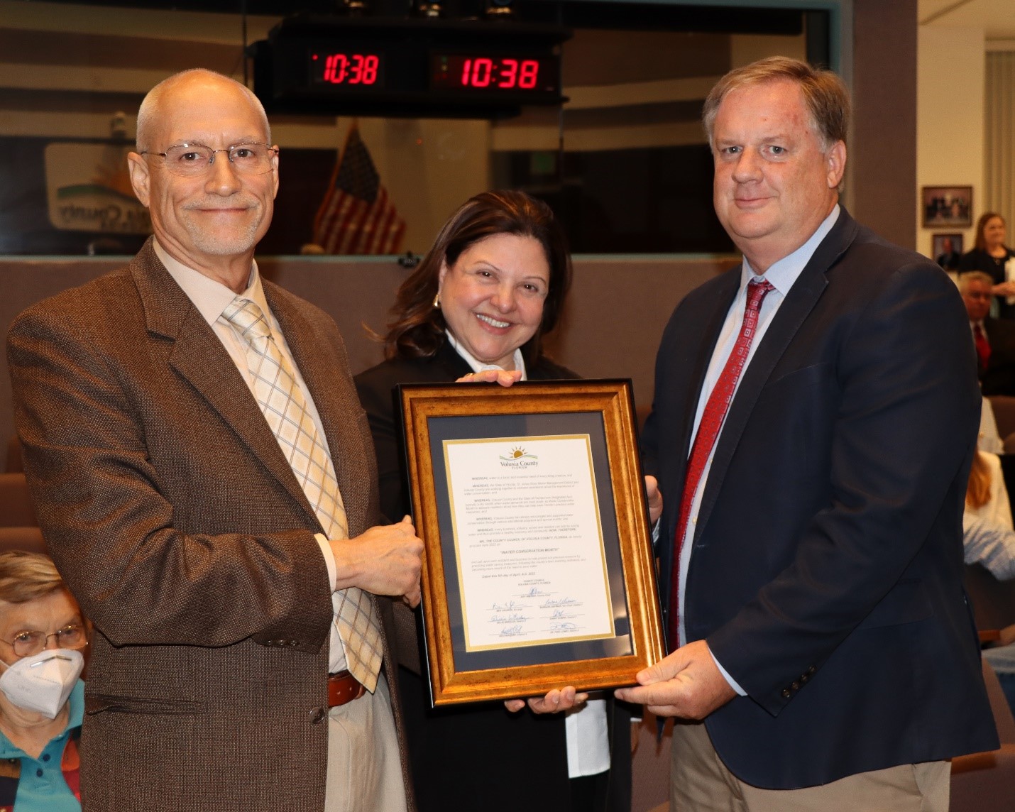 District Executive Director receiving a water proclamation