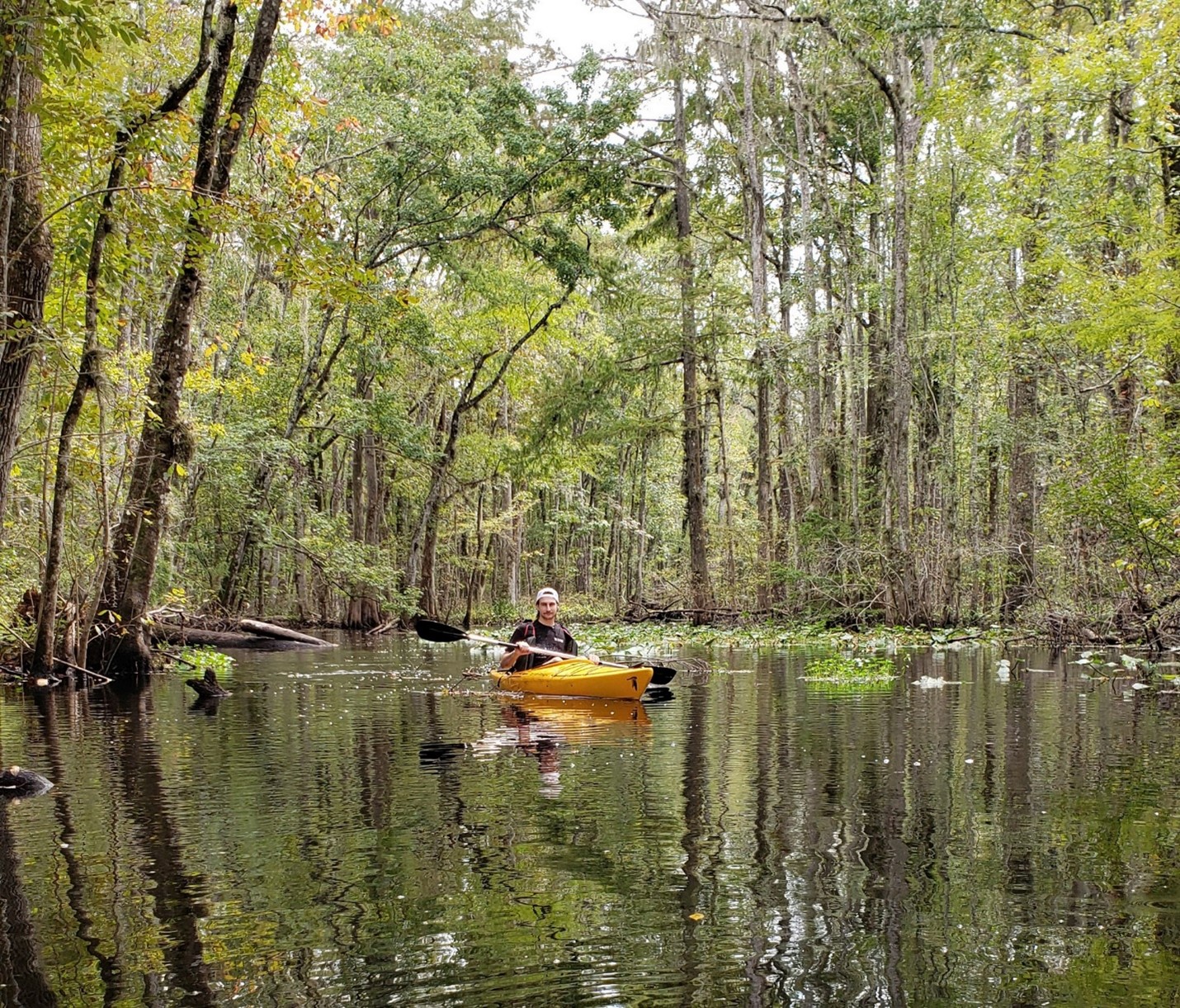Man kayaking