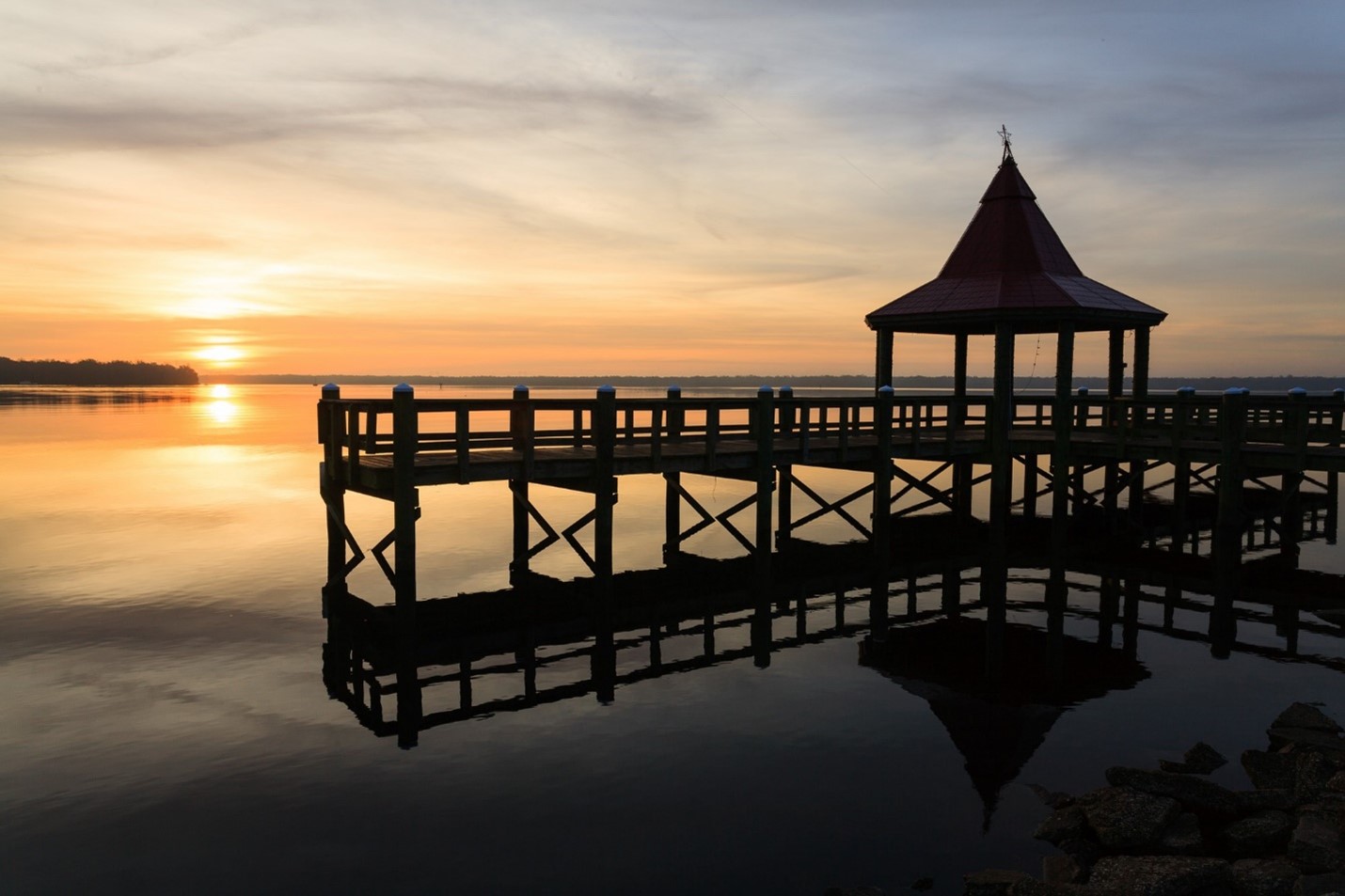 Pier during a sunset