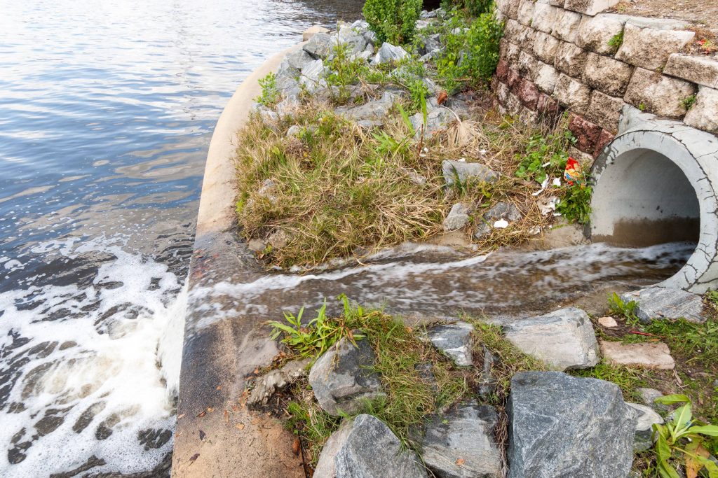 stormwater pouring into a water body