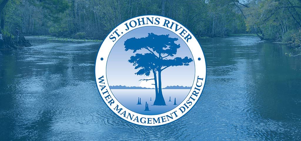 SJRWMD logo on a blue background