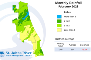 Map and table showing rainfall in January 2023
