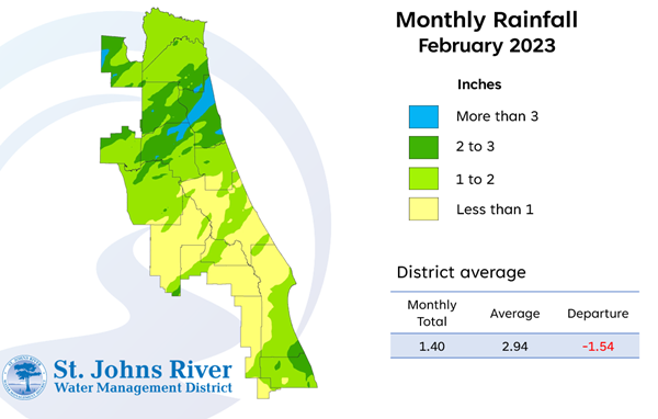 Map and table showing rainfall in January 2023