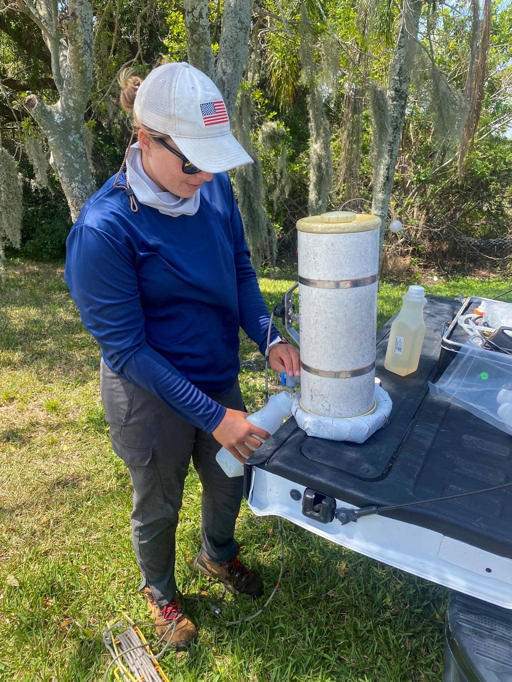 District staff collect water quality samples