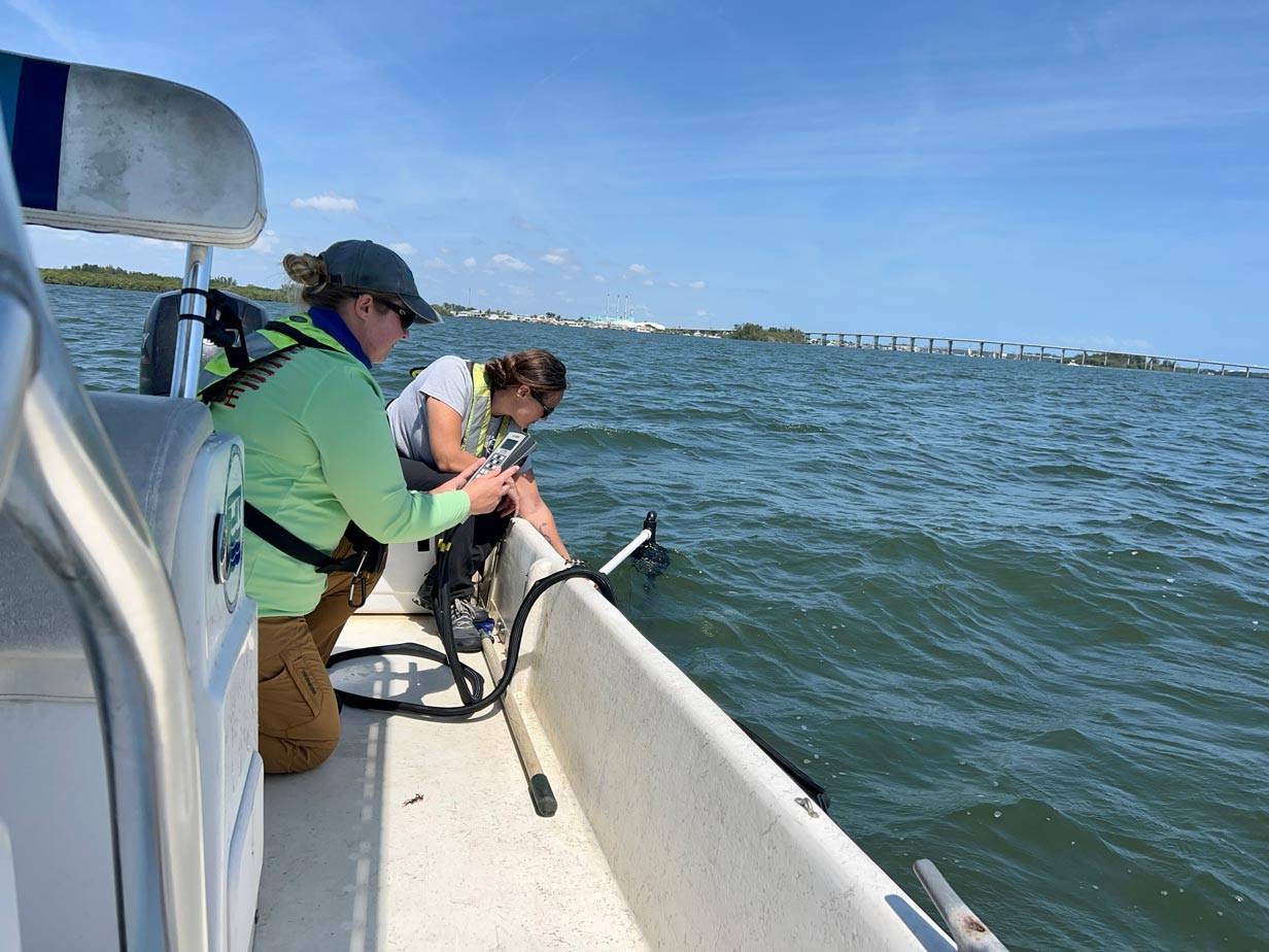 District staff take a number of water quality readings