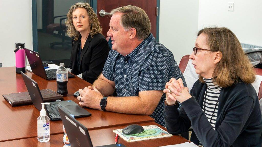 District executives participate in a hurricane drill