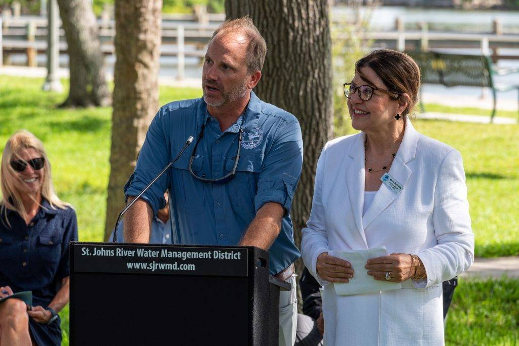 Cole Oliver speaks at the July 10, 2023, event