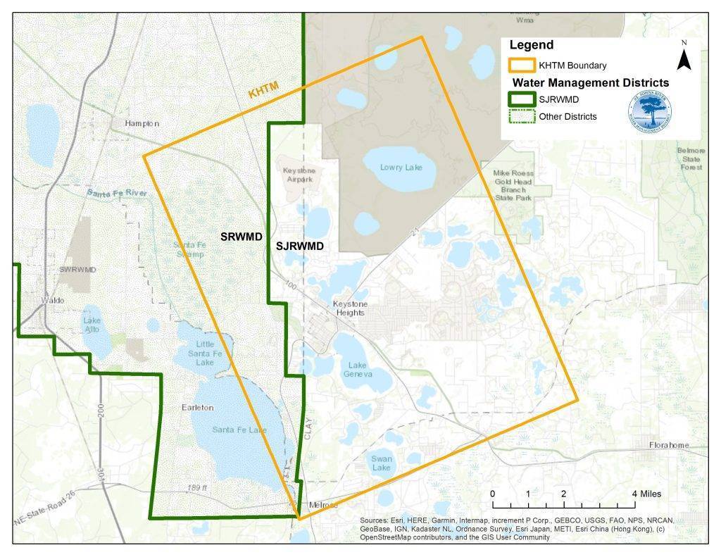 ModelMapKHTM Keystone Heights Transient Model map