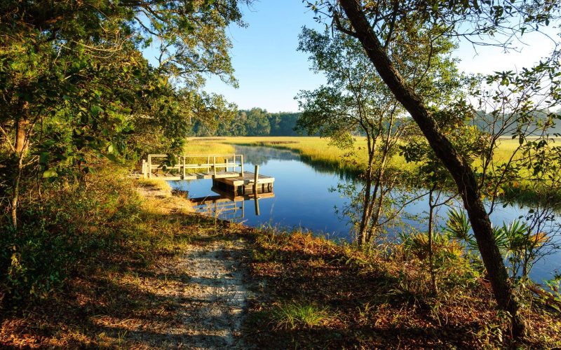 Moses Creek canoe landing Small platform on Moses Creek