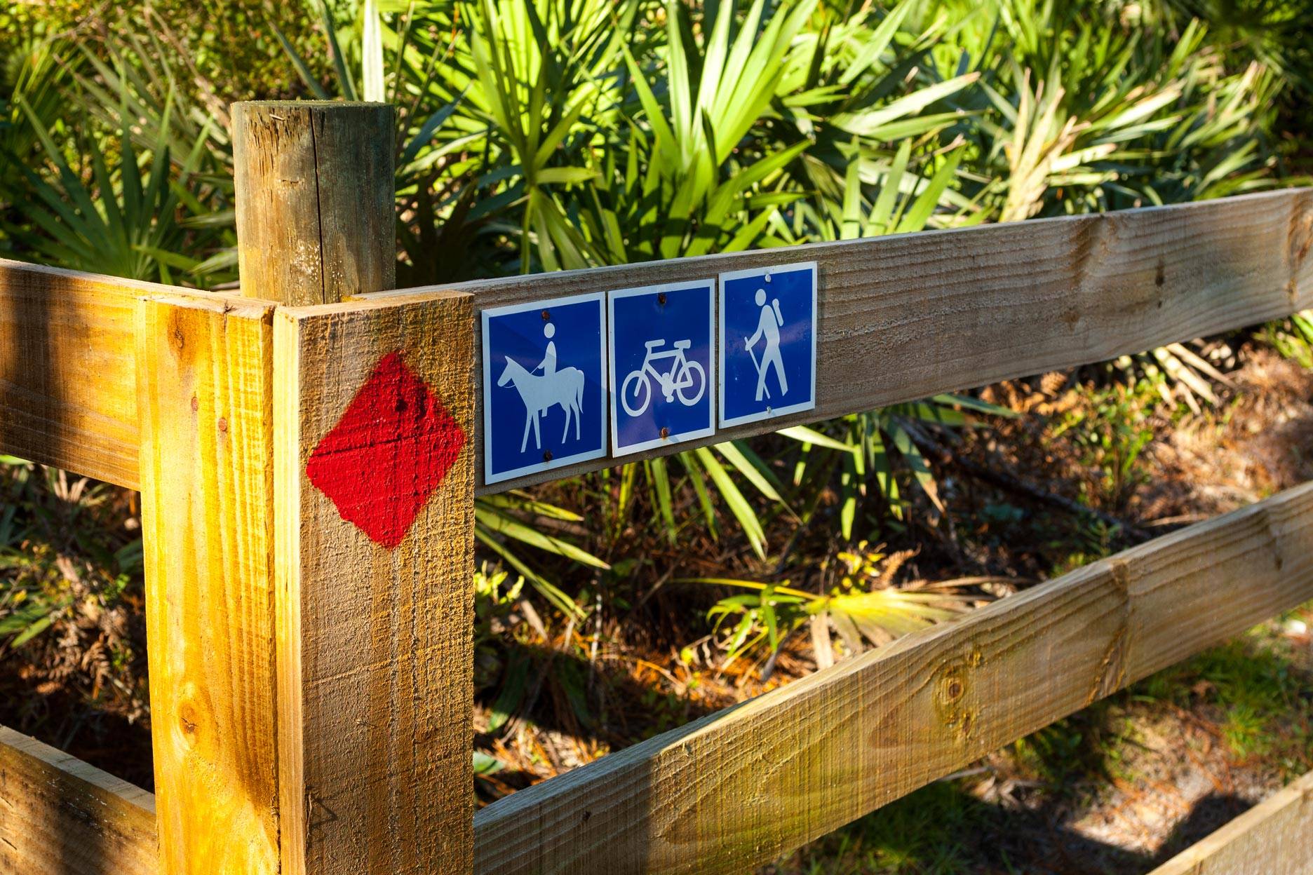 Trail markers indicate activities available