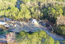Aerial view of Pump Station construction