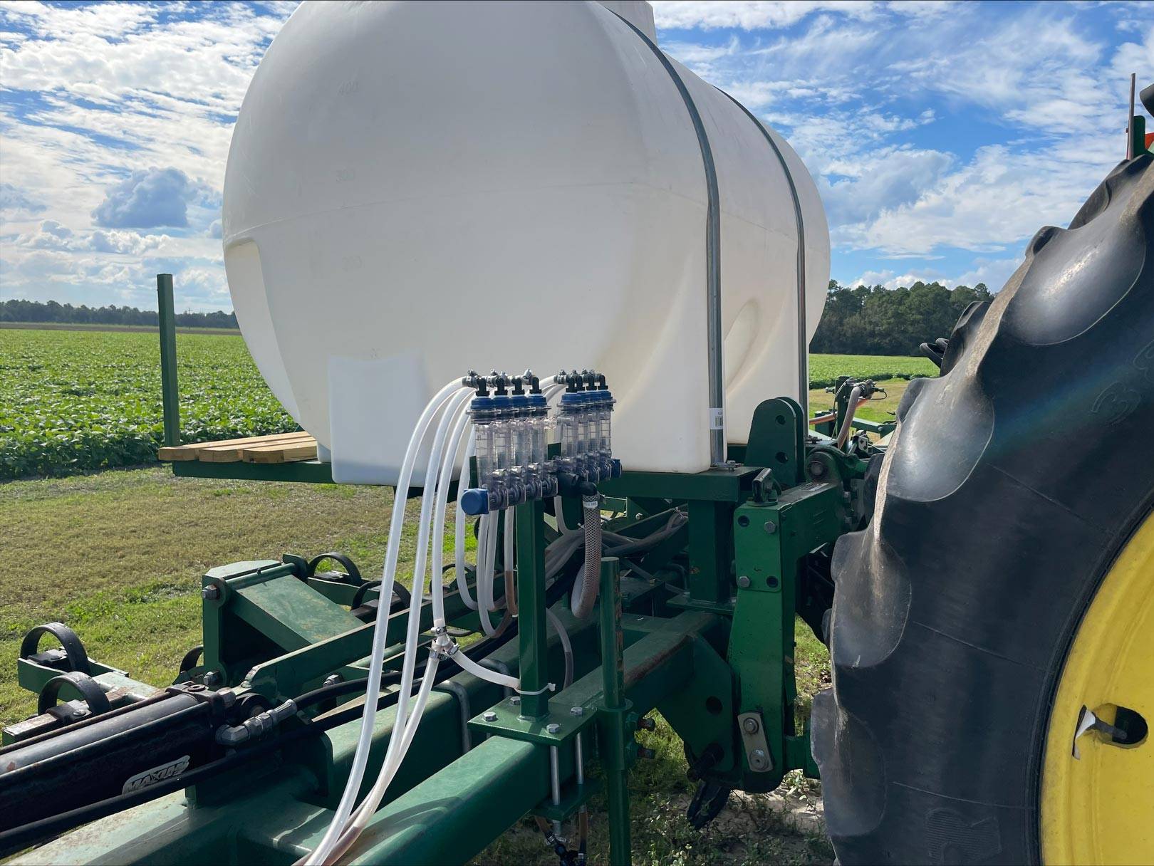 Close-up view of tractor tubes