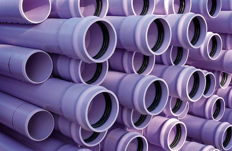 Purple pipes which could be used with watering schedules