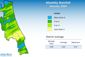 Monthly rainfall for January 2023