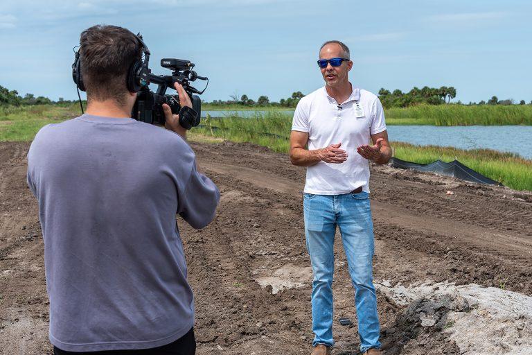 A person being interviewed on video