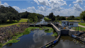 Photo showing lock structure on a waterway