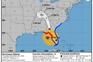 Hurricane Helene’s projected path as of Sept. 26 at 1 p.m.