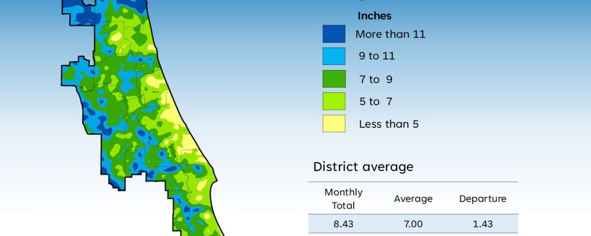 Map of Florida rainfall summary data