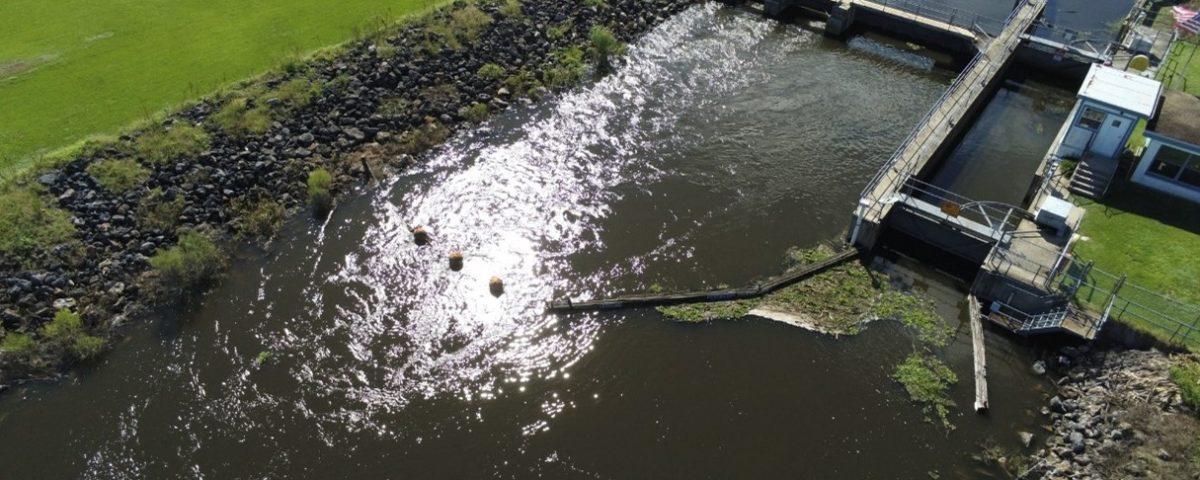 top down view of Apopka lock and dam