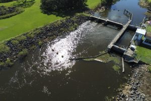 top down view of Apopka lock and dam